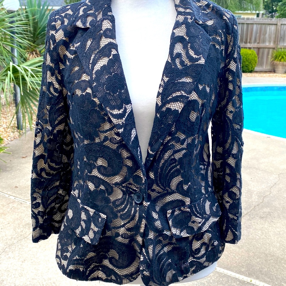 Black lace sexy jacket L